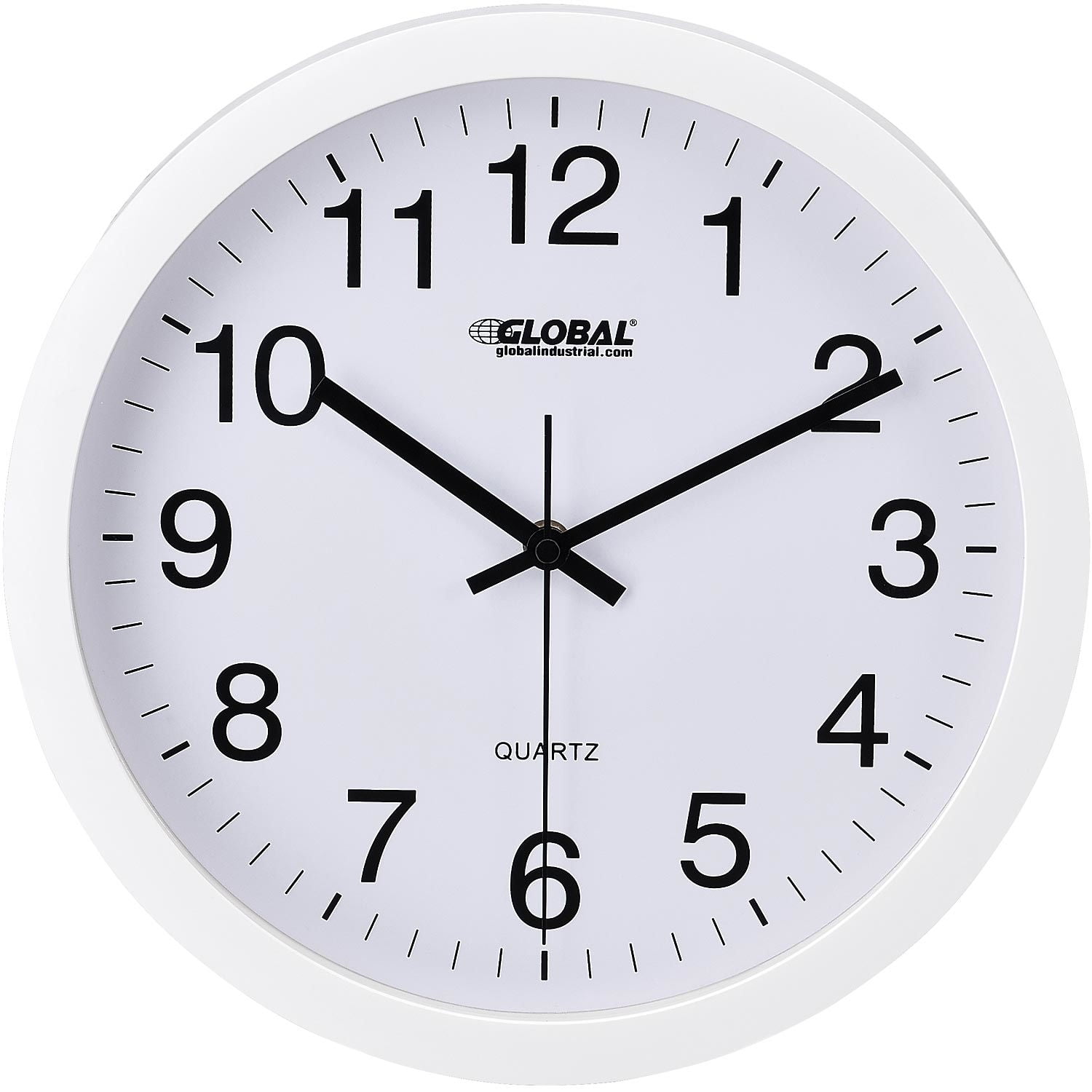 12" Wall Clock, Plastic, White