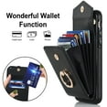 thumbnail image 5 of Nalacover Wallet Case for iPhone 7 / iPhone 8 / iPhone SE 2020/2022, Back Card Slots Magnetic Button Ring Holder Stand Cover with RFID Blocking Wrist Hand Strap PU Leather Anti-Shocks Case,Black, 5 of 9