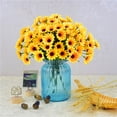 thumbnail image 3 of D-GROEE Sunflowers Artificial Flowers Spring Summer Decor, 4 Pack Fake Flowers Silk Faux Sunflower Bouquet Arrangement for Vase Wedding Table Home Porch Indoor Outdoor Bee Day Decorations, 3 of 7
