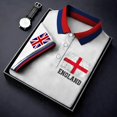 thumbnail image 3 of EliteGoogv Men Polo Shirt UK Flag Print Button Down Short Sleeve Casual Top For Men Festive Celebration Shirt White L, 3 of 7