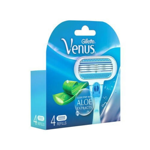 4 Gillette Venus Refill Razor Cartridges Blades for Women with Aloe Glide Strip