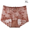 thumbnail image 1 of Bragas de encaje Mujeres Sexy Calzoncillos huecos sin costuras Cintura media Levantamiento de cadera Ropa interior transpirable, Marrón, XL Speravity AP001201-23B, 1 of 7