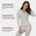 thumbnail image 4 of COMFREE Thermal Underwear for Women Long Johns Set Crew Neck Long Sleeve Suit Thin Base Layer Top and Bottom, 4 of 6