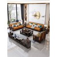 thumbnail image 2 of New Chinese style light luxury all solid wood sofa combination Modern Chinese style living room furniture set Wood plus cloth My Lux Decor Round, 2 of 18