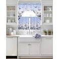 thumbnail image 3 of Blue Butterflies Swag Kitchen Curtains Sets for Windows 24 Inch Length, Elegant Pastoral Watercolor Short Window Curtain Panels Swags Valances and Tiers 3 Piece Set for Cafe/Dining Room, 3 of 5