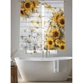 thumbnail image 5 of Farmhouse Sunflower Sheer Curtains 63 Inch Length 2 Panels Set Window Treatments, Vintage Daisy Butterflies Gray Wood Rod Pocket Semi Curtains for Living Room/Bedroom/Kitchen Décor, 104"W x 63"L, 5 of 7
