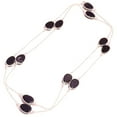 thumbnail image 2 of Black Spinel Gemstone Necklace Handmade Unique Design Chain Jewelry 36" CH 1816, 2 of 2