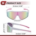 thumbnail image 4 of 1 juego de gafas de motocicleta Tri-Acetyl Cellulos PC UV400 gafas de sol para deportes al aire libre para motocross, bicicleta de tierra, ATV, lente rosa, marco blanco, 4 of 6