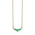 thumbnail image 2 of Auriga Fine Jewelry 14K Yellow Gold 4x2.5 mm Emerald and Diamond Necklace for Women 18", 2 of 5