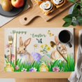 thumbnail image 2 of Placemats Set of 4, Easter Bunny Woven Placemat, Linen Place Mats for Kitchen/Dining Tables, Spring Easter Eggs Floral Rustic Burlap Washable Table Mats for Party, 2 of 8