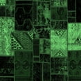 thumbnail image 1 of Ahgly Company Indoor Square Patchwork Emerald Green Transitional Area Rugs, 3' Square, 1 of 4