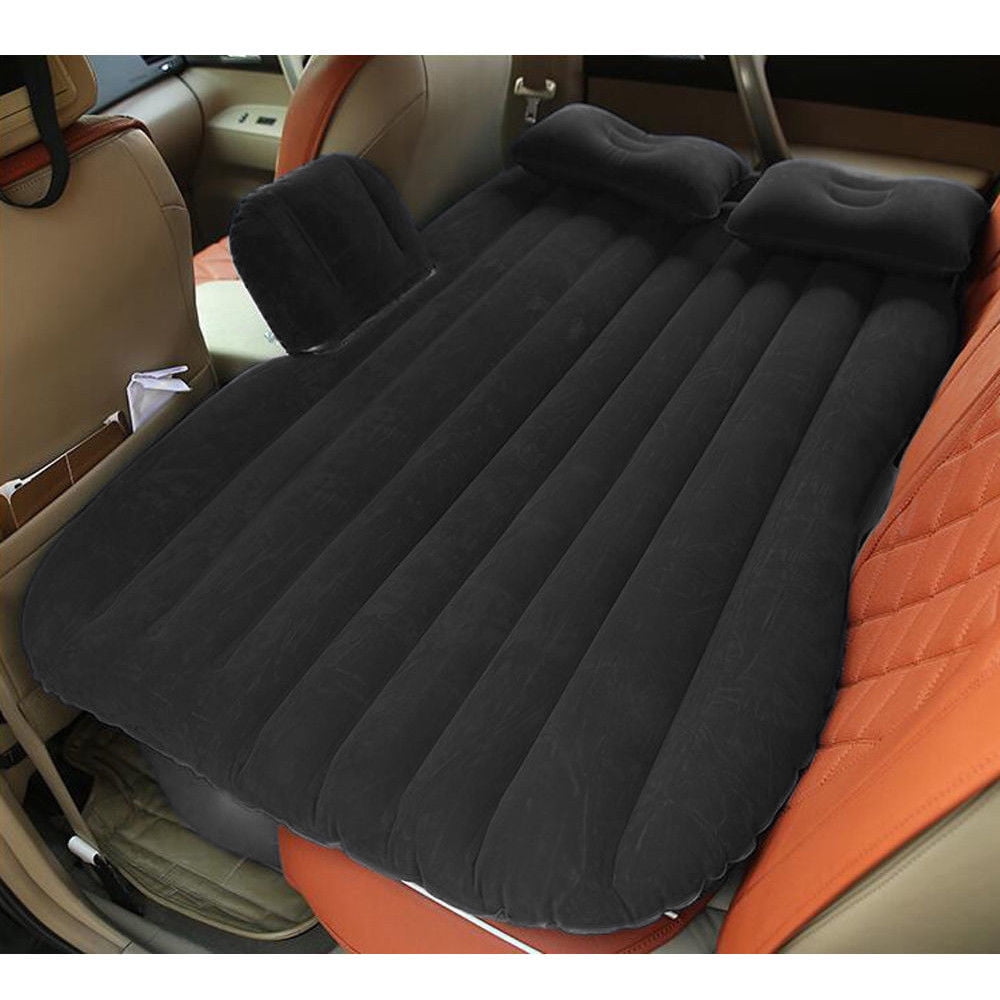 Back Seat Car Truck Mattress Air Bed Inflatable Sleeping Mat Pillows Pump Beige 