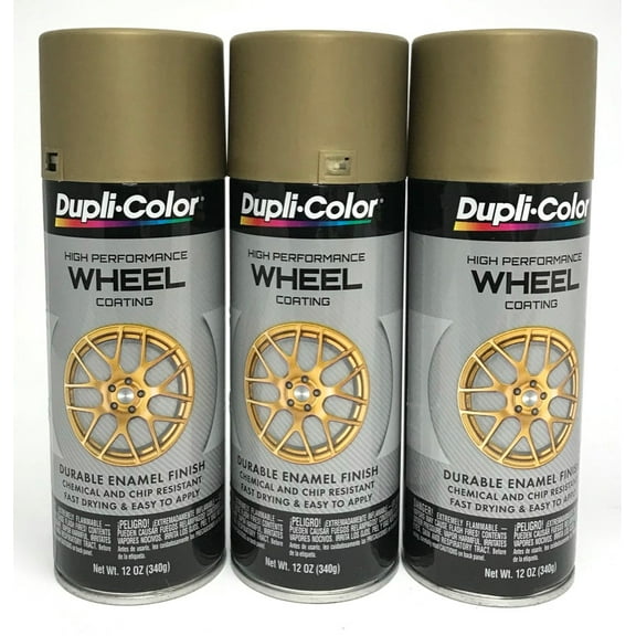 Dupli Color HWP111 Wheel Coating Gold 12 oz Spray Paint, 3 Pieces