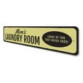 thumbnail image 4 of Mom's Laundry Room Novelty Sign, Metal Wall Decor - 4x18 inches, 4 of 4
