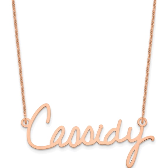 14K Rose Gold Signature Necklace (18 X 1.5) Made In United States xna506r