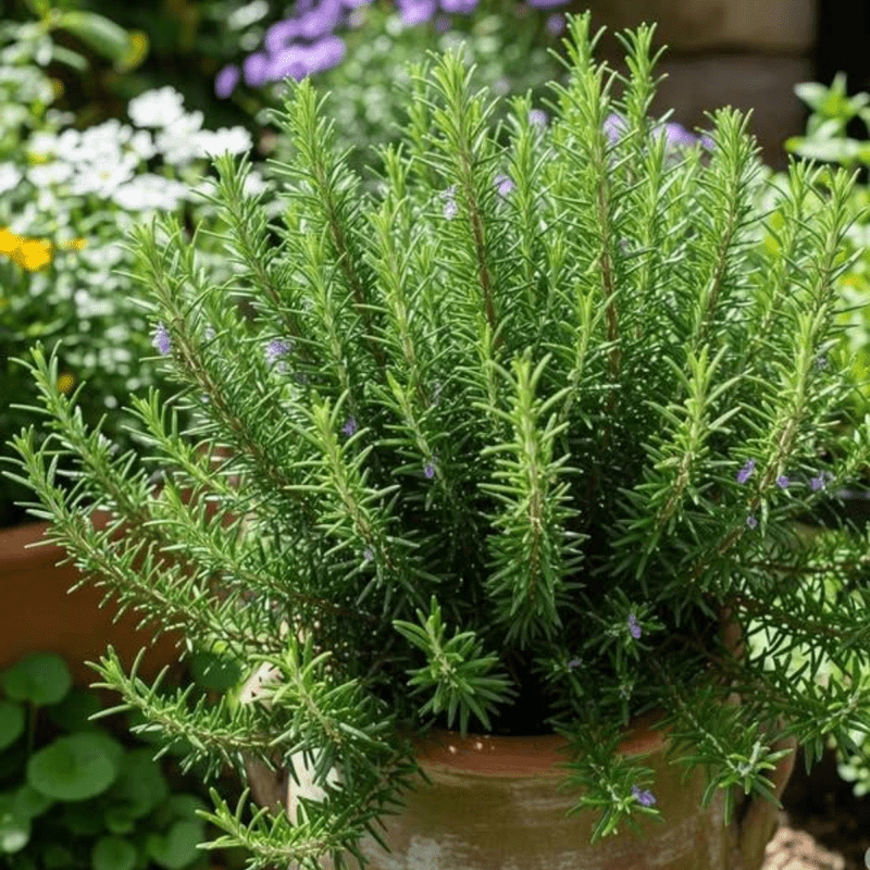 Rosemary Plant Live 4'' Pot, Fresh Rosemary Stater Plant, Purple Flower, Herb Garden Planting