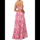 thumbnail image 2 of Vestido de Verano con Estampado Floral para Mujer, con Tirantes Finos, Aberturas y Lazo en la Parte Delantera, Holgado, Estilo Bohemio. Rosa XL, 2 of 5