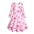 thumbnail image 5 of XEGLSBU Girls Dresses Size 8-10 Cute Floral Long Sleeve Dress for Girls Kids Midi Dress for Ages 6 14 for and Everyday Wear Dresses for Girls e-Pink Size 6-7 Years, 5 of 5