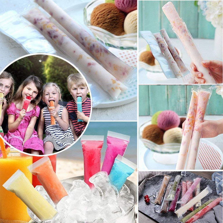 Ucio 100 Pcs Drink Pouches with 100 Straws, Juice Pouches with 30Pcs  Disposable Freezable Ice Popsicle Mold Bags, Drink Pouches for Adults and  Kids