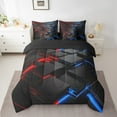 thumbnail image 2 of Erosebridal Geometry Geometric Bed in a Bag Full Size,Black Check Bed Set,Red Blue Light Bedding Full Size,Lightweight Bedroom Decorative Reversible,7-Piece, 2 of 6