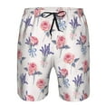 thumbnail image 3 of Logiee Lavender Flowers Print Mens Swim Trunks Quick Dry Board Shorts,Breathable Hawaii Beach Shorts Swimwear Bathing Suits-X-Large, 3 of 6