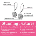 thumbnail image 2 of Cate & Chloe Juliana 18k White Gold Plated Halo Drop Earrings with Simulated Diamond for Women, 2 of 9