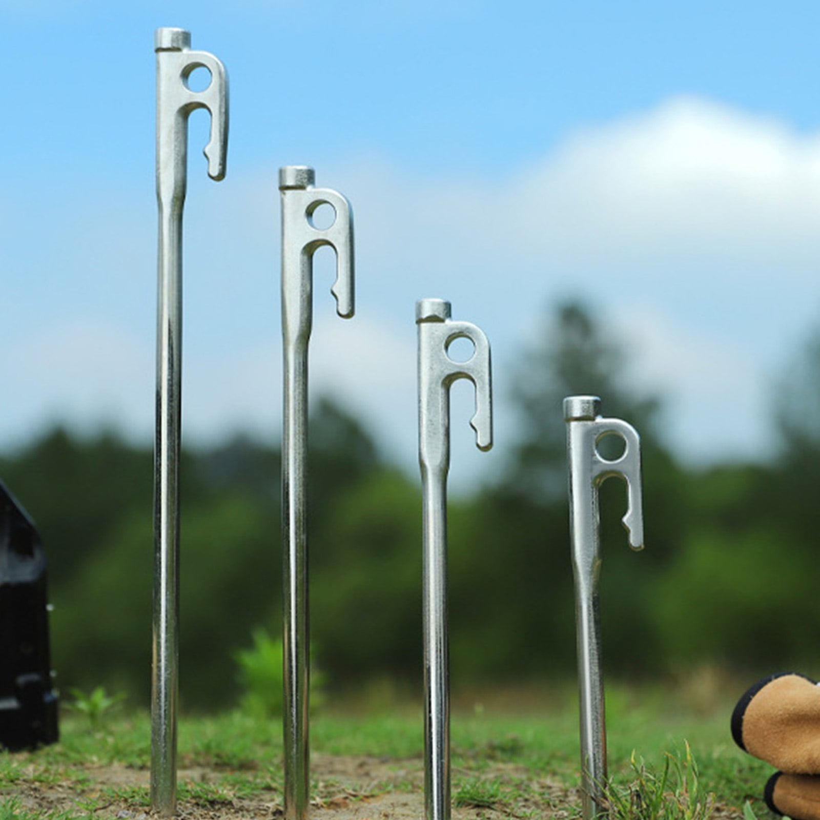 Outdoor Ground Stake with Bag Campings Anchors Peg Stainless Steels Tents Stakes Heavy Duty Beach Tent Peg