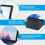 Android 15 Tablet, 10 inch 2 in 1 Tablets with Keyboard, 12GB RAM 64GB ROM 1TB Expand, Quad-Core 2.0Ghz CPU, 5G WiFi 6, BT5.0, 1280x800 HD Touchscreen, 6000mAh, Widevine L1, GMS Tablet, Black
