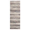 thumbnail image 4 of SAFAVIEH Rag Benton Striped Cotton Runner Rug, Ivory/Charcoal, 2'3" x 8', 4 of 10