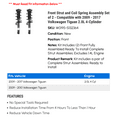 thumbnail image 2 of Front Strut and Coil Spring Assembly Set of 2 - Compatible with 2009 - 2017 Volkswagen Tiguan 2.0L 4-Cylinder 2010 2011 2012 2013 2014 2015 2016, 2 of 2