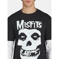 thumbnail image 2 of Misfits, Men's & Big Men's Long Sleeve Graphic Tee Shirt and Beanie Hat Set, Sizes XS-3XL, 2 of 5