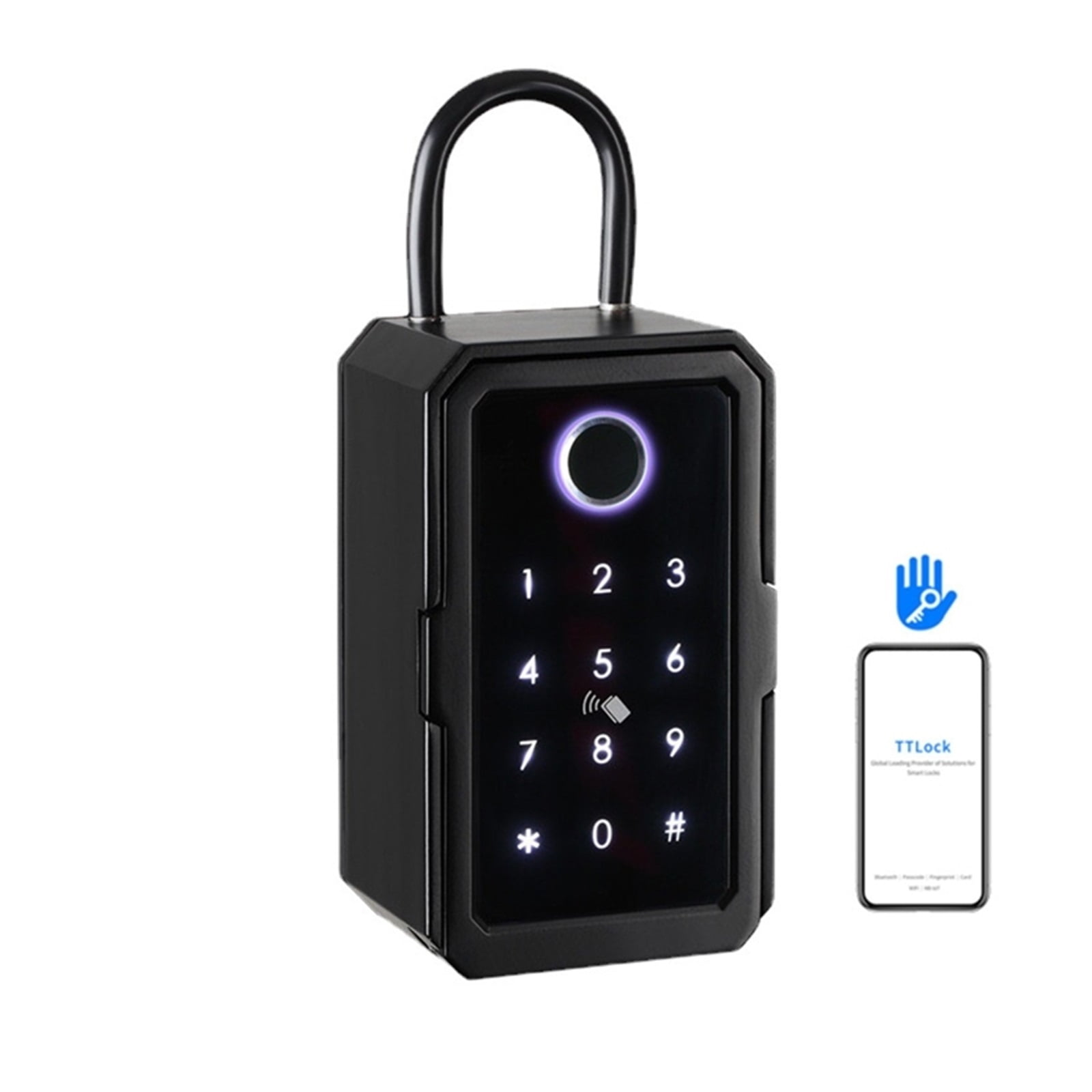 Key Safe Box Outdoor, Wall Mount Key Box with Shackle Large Capacity Lockbox Support APP Remote for House Key Car Key Apartment Outdoor Indoor