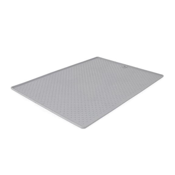 Dexas PW900429 13 x 19 in. Pet Bowl Rectangular Grippmat, Light Gray