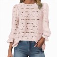 thumbnail image 2 of Godom Women Eyelet Long Sleeve Tops Shirts Dressy Hollow Out Crochet Lace Embroidered Blouses 2025 Fashion, 2 of 7