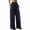 Navy, variant on Utoimkio Women's Striped Linen Wide Leg Pants,Elastic Waist Drawstring Casual Palazzo Trousers