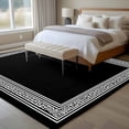 thumbnail image 5 of Black Geometric Large Area Rugs for Bedroom Living Room, Soft Non Slip Carpet Bedside Rug, Country Farm Traditional Chinese Tile Rectangular Floor Cover Kitchen Accent Rug 8'x10' for Office, 5 of 9