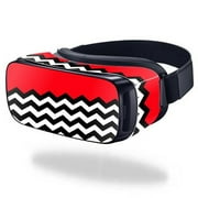 MightySkins SAGEVR-Red Chevron Skin for Samsung Gear VR Original Cover Wrap Sticker - Red Chevron