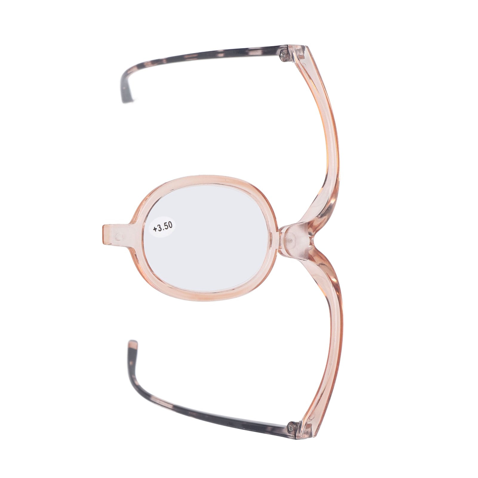 Makeup Reading Glasses, Skin Friendly Plastic Shelf Flip Lens Lightweight Eye Makeup Glasses Exquisite  for the Old for Reading +3.50