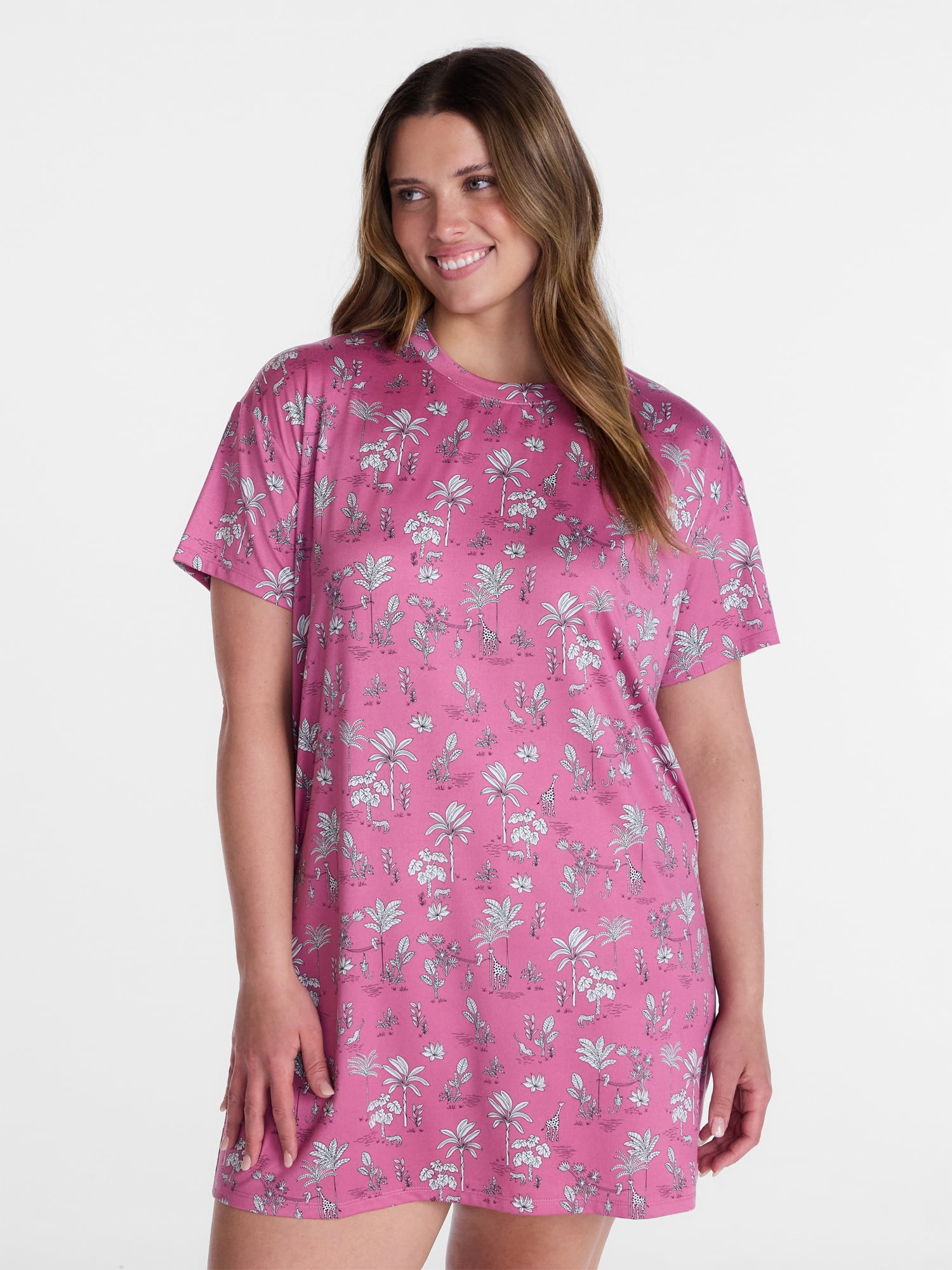 Joyspun Women's Dreamy Soft Collection Short Sleeve Sleepshirt, Sizes S/M to 2X/3X