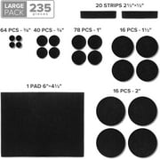 X-Protector Felt Furniture Pads - 235 Pcs Black - Felt Pads for Furniture Feet - Protect Hard Floors