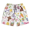 thumbnail image 3 of Uemuo Happy Easter1 Pattern Men's Swim Trunks Hawaiian Beach Bathing Suit Swimsuits Beach Quick-Dry Shorts with Pockets-Small, 3 of 9