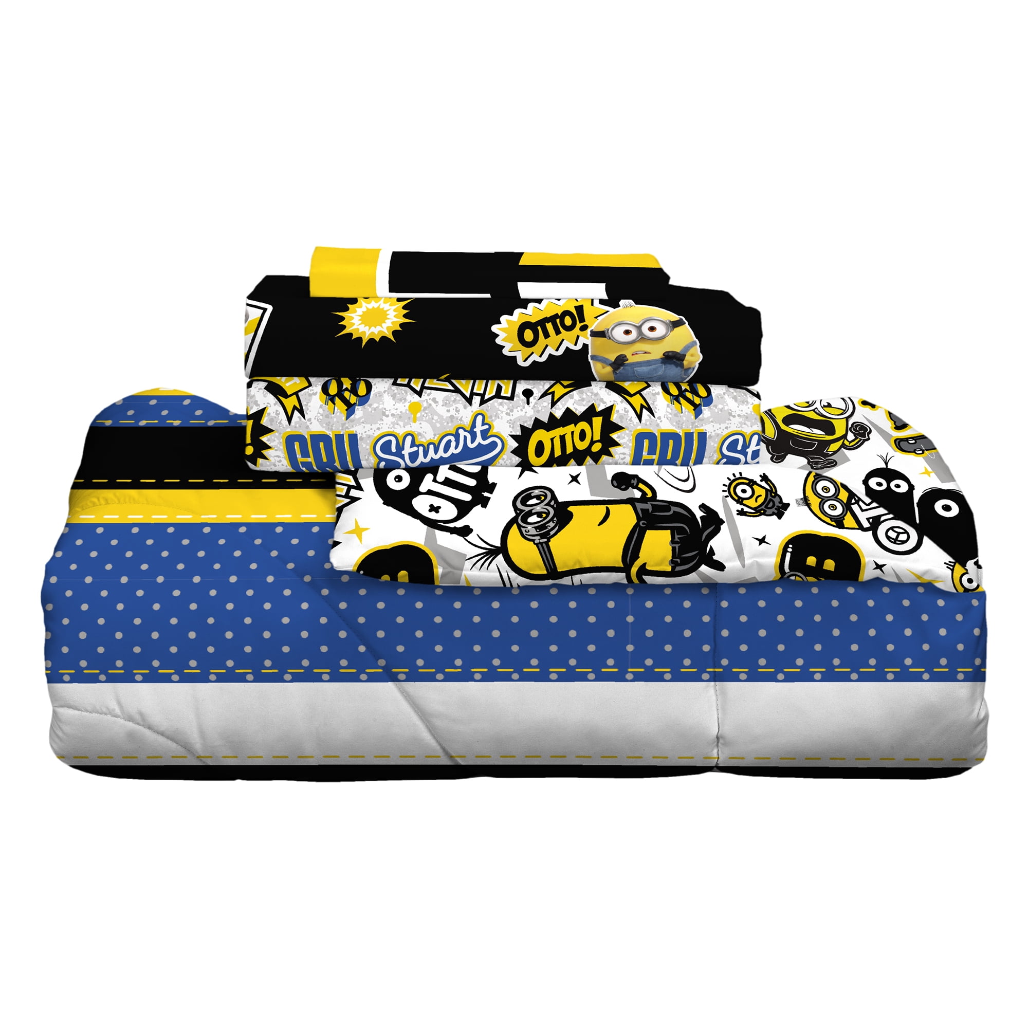 Minions Kids Twin Bed in a Bag, Comforter and Sheets, Yellow, Universal