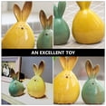 2pcs Long Ear Rabbit Ornament Animals Statue Ceramic Rabbit for Home ...