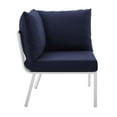 thumbnail image 6 of Modway Riverside Outdoor Patio Aluminum Corner Chair in White Navy, 6 of 8