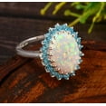 thumbnail image 2 of Vintage Opal Sky Blue Topaz Engagement Ring For Women 925 Silver Blue Topaz Princess Diana Bridal Ring Unique Blue Gemstone Anniversary Gift, 2 of 3