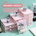 thumbnail image 4 of IDEANATEGRATE Caja Organizadora Rosa Para Escritorio Con Cajones Para Almacenar Cosméticos Y Objetos Personales, 4 of 8