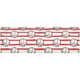 thumbnail image 3 of Cantonnières de Baseball sur Fond à Rayures Rouges pour Fenêtres, Cantonnières de Rideau Occultant pour Tringle de Fenêtre de Cuisine Salle de Bain Salon, 54 Pouces L x 18 Pouces H, 3 of 6