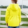 thumbnail image 5 of SERTG Child Child Oversized Full Zip Hoodie Casual Long Sleeve Raincoat Outerwear Cute Waterproof Rain Jacket with Pockets(Yellow,7-8 Years), 5 of 5