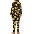 thumbnail image 2 of DISNIMO Hamburger Printed Womens Pajamas Sets 2 Piece Long Sleeve Sleepwear Button Down Nightwear with Long Pajama Pants Soft Casual Loungewear Nightwear, 2 of 6