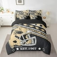 thumbnail image 2 of Feelyou American Sports Bedding Comforter Set 7 Pieces, Black Bisque Full Bedding Set, Rugby Football Soccer Fitted Sheet Flat Sheet, Lightweight Bedroom Decorative, 2 of 7